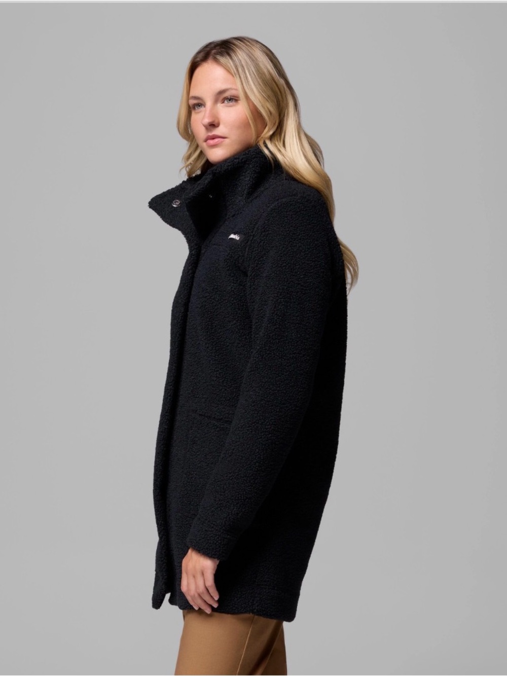 Columbia Black Sherpa Panorama Longline Jacket
